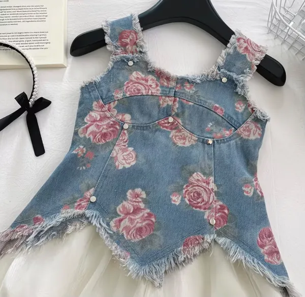 Denim_Floral_Corset_Top_&_Balloon_Skort_Set