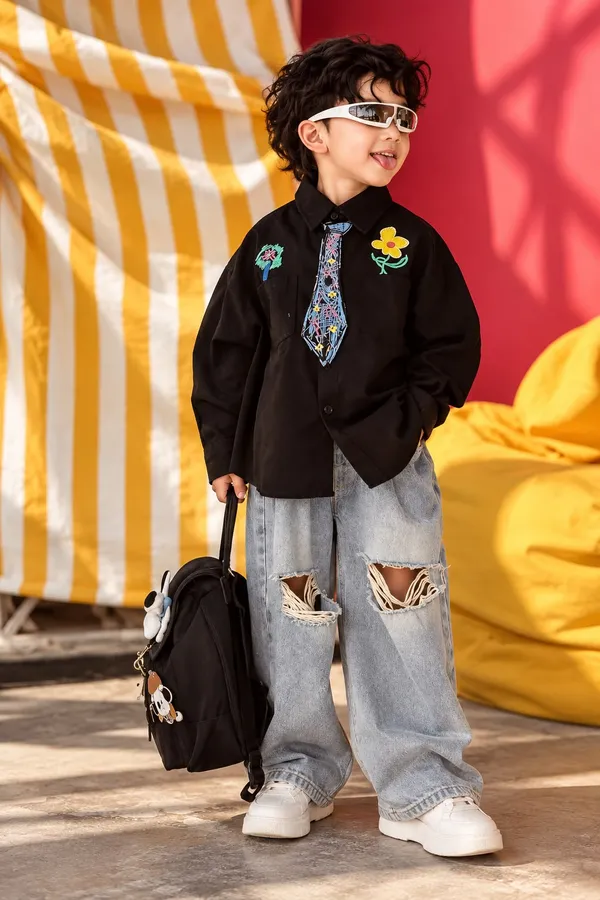 Graphic_Print_Shirt_&_Distressed_Denim_Jeans_Set_for_Boys