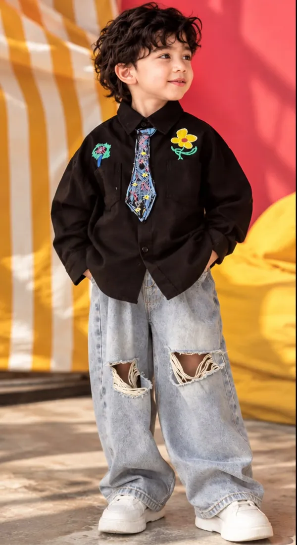 Graphic_Print_Shirt_&_Distressed_Denim_Jeans_Set_for_Boys