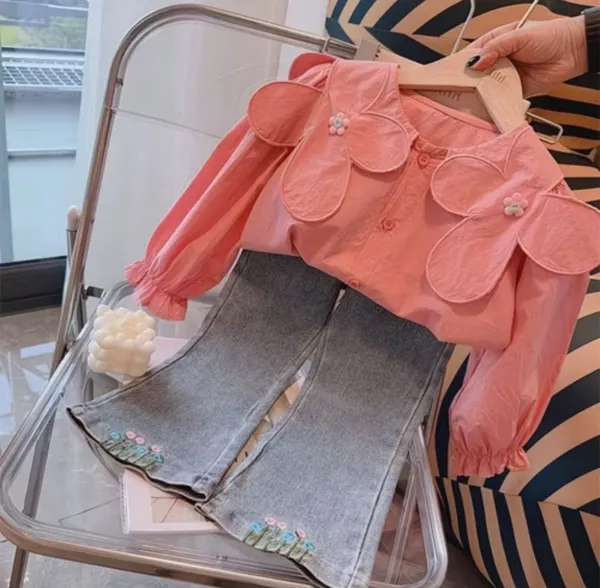 Pink_Petal_Blouse_&_Floral_Embroidered_Flare_Jeans_Set