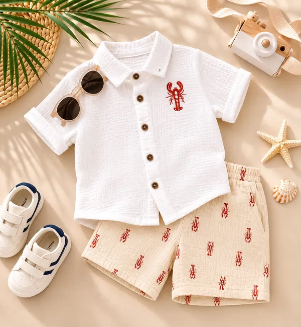 Peach_And_White_Premium_And_Elegant_Pure_Muslin_Co-Ord_Set_For_Boys