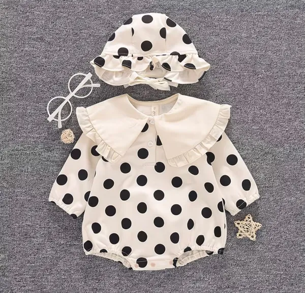 Polka_Dot_Ruffle_Collar_Baby_Romper_with_Matching_Hat