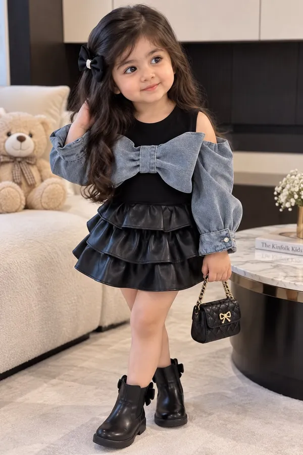 Denim_Bow_Cold-Shoulder_Dress_with_Tiered_Ruffle_Skirt