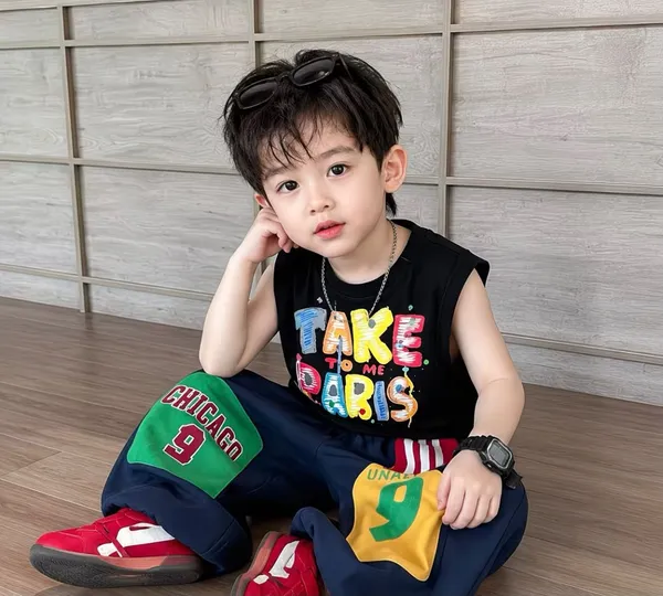 Graphic_Tank_&_Color_block_Patch_Pants_Set_for_Boys