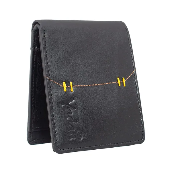 Black_Genuine_Leather_Button_Bi-Fold_Wallet_For_Men
