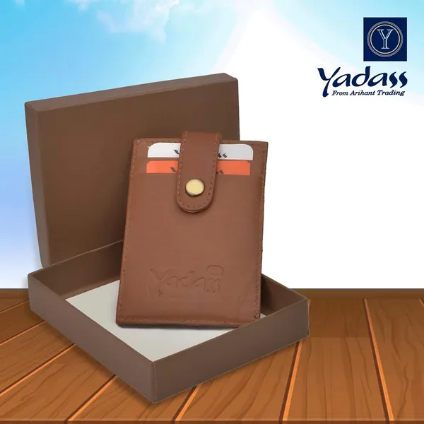 Brown_Faux_Leather_Button_Bi-Fold_Wallet_For_Unisex