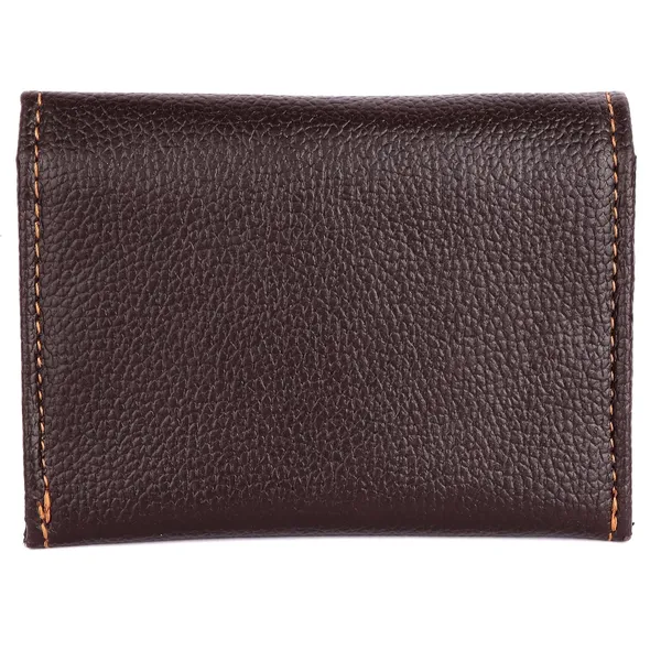 Brown_Faux_Leather_Snap_Bi-Fold_Wallet_For_Women