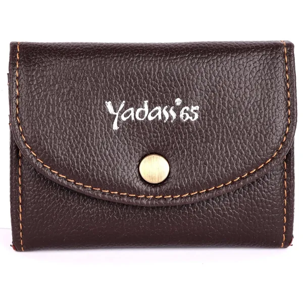 Brown_Faux_Leather_Snap_Bi-Fold_Wallet_For_Women