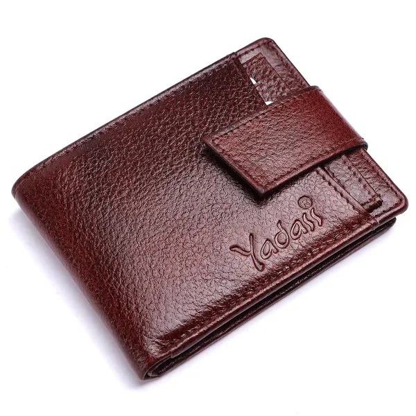 Brown_Cowhide_Leather_Magnetic_Bi-Fold_Wallet_For_Men