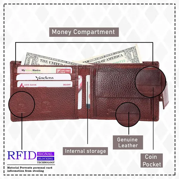 Brown_Cowhide_Leather_Magnetic_Bi-Fold_Wallet_For_Men