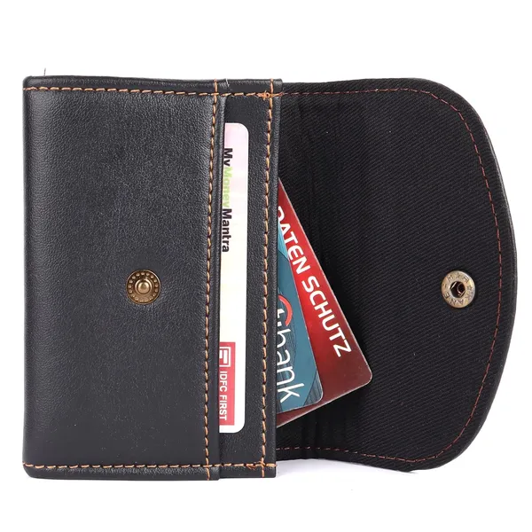 Black_Faux_Leather_Snap_Bi-Fold_Wallet_For_Women