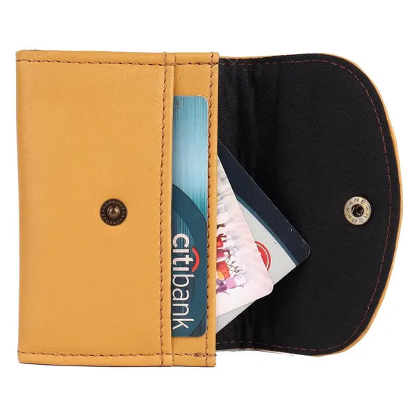 Yellow_Faux_Leather_Snap_Bi-Fold_Mini_Wallet_For_Women