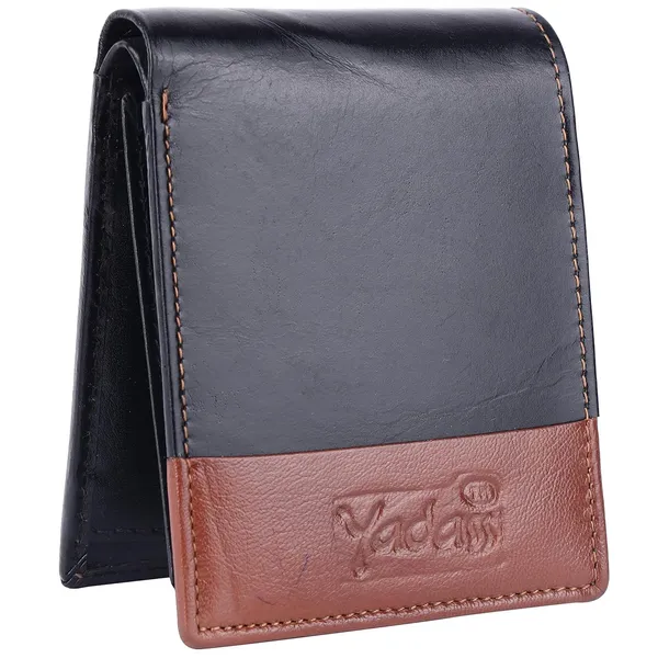 Black_Cowhide_Leather_Button_Bifold_Wallet_For_Men