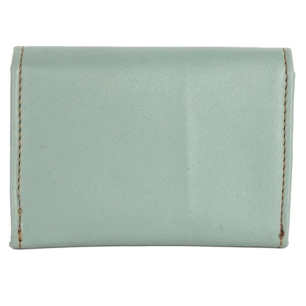 Blue_Faux_Leather_Snap_Bi-Fold_Mini_Wallet_For_Women