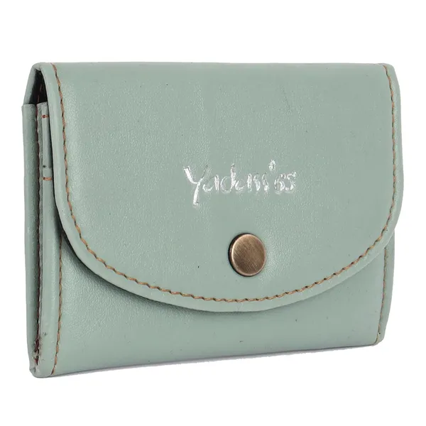 Blue_Faux_Leather_Snap_Bi-Fold_Mini_Wallet_For_Women