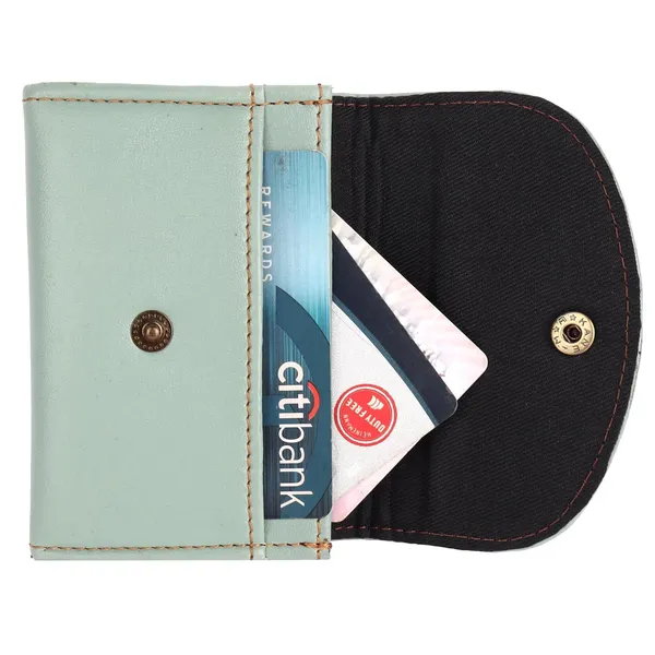 Blue_Faux_Leather_Snap_Bi-Fold_Mini_Wallet_For_Women