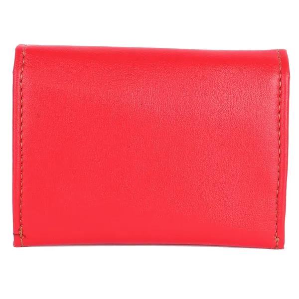 Red_Faux_Leather_Snap_Bi-Fold_Mini_Wallet_For_Women