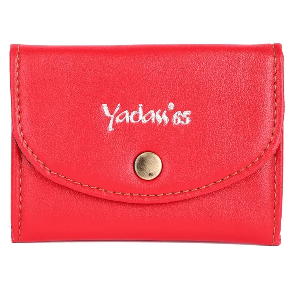 Red_Faux_Leather_Snap_Bi-Fold_Mini_Wallet_For_Women