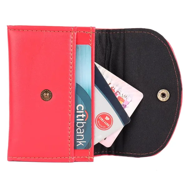 Red_Faux_Leather_Snap_Bi-Fold_Mini_Wallet_For_Women