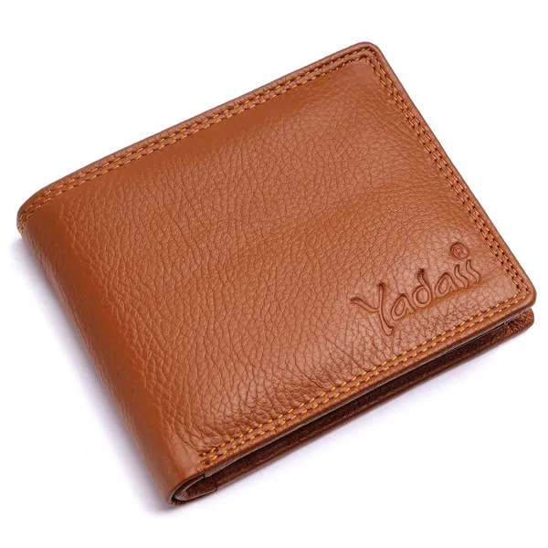 Tan_Cowhide_Leather_Rfid_Bifold_Wallet_For_Unisex