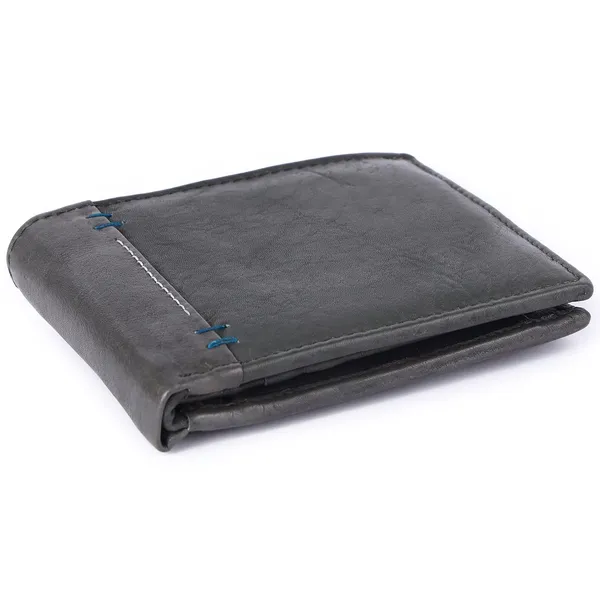 Grey_Cowhide_Leather_Button_Bi-Fold_Wallet_For_Men