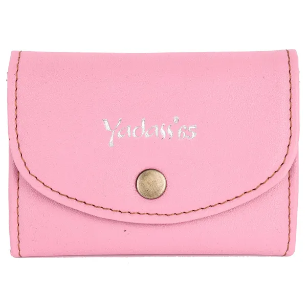 Pink_Faux_Leather_Snap_Mini_Wallet_For_Women