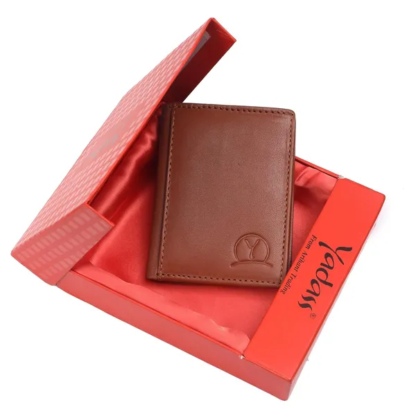 Tan_Faux_Leather_Open_Top_Card_Holder_For_Unisex