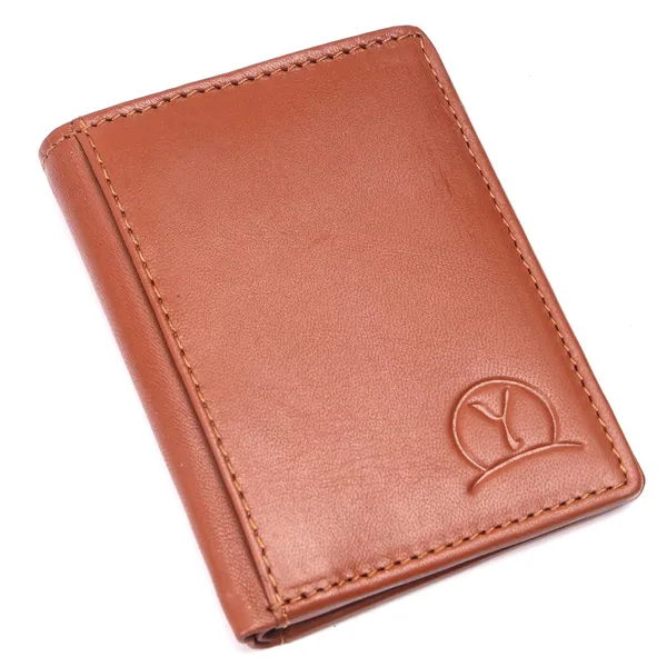 Tan_Faux_Leather_Open_Top_Card_Holder_For_Unisex