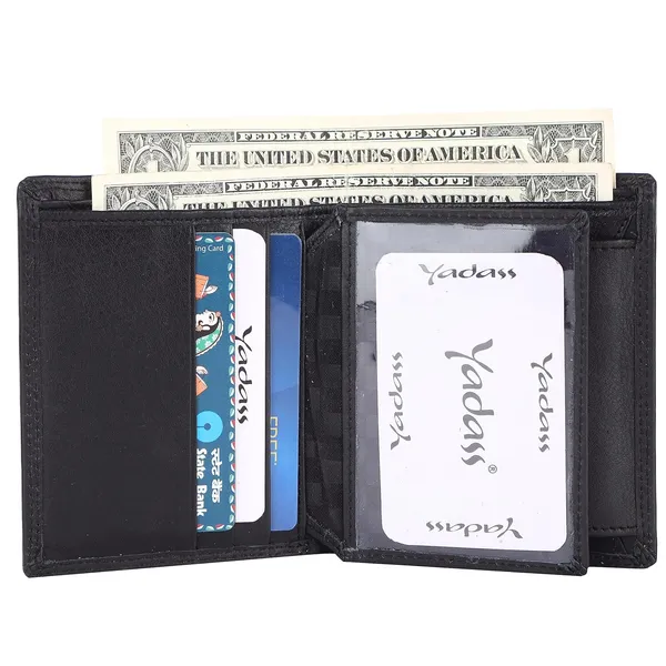 Black_Faux_Leather_Bifold_Wallet_For_Men
