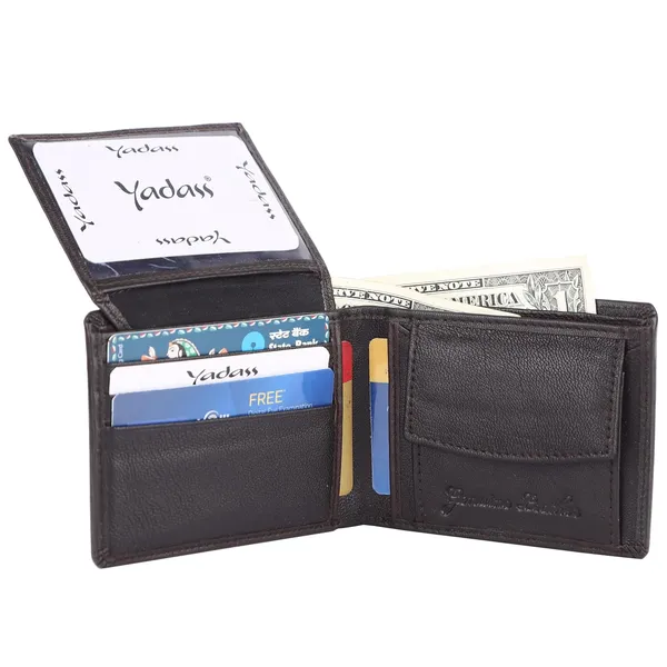 Deep_Brown_Faux_Leather_Bifold_Wallet_For_Men