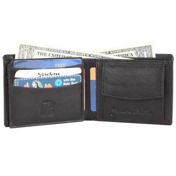 Deep_Brown_Faux_Leather_Bifold_Wallet_For_Men