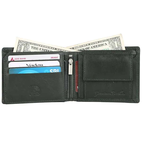 Green_Faux_Leather_Bifold_Wallet_For_Men