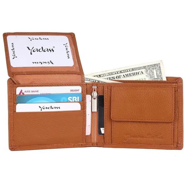 Tan_Faux_Leather_Bifold_Wallet_For_Men