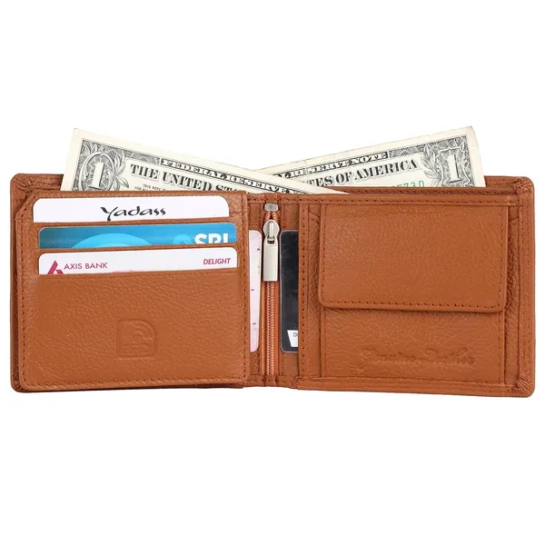 Tan_Faux_Leather_Bifold_Wallet_For_Men