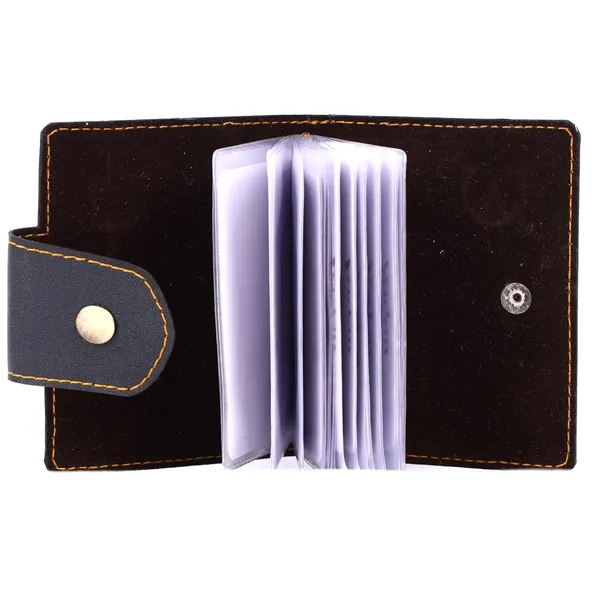 Black_Faux_Leather_Zipper_Card_Holder_For_Unisex
