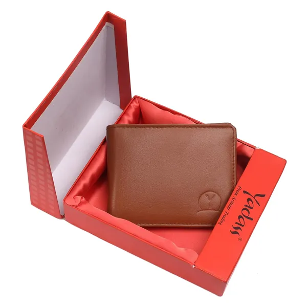 Tan_Faux_Leather_Bifold_Wallet_For_Men