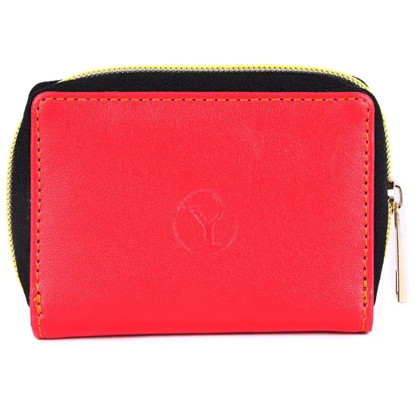 Red_Faux_Leather_Zipper_Card_Holder_For_Unisex