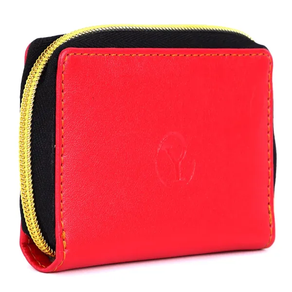 Red_Faux_Leather_Zipper_Card_Holder_For_Unisex