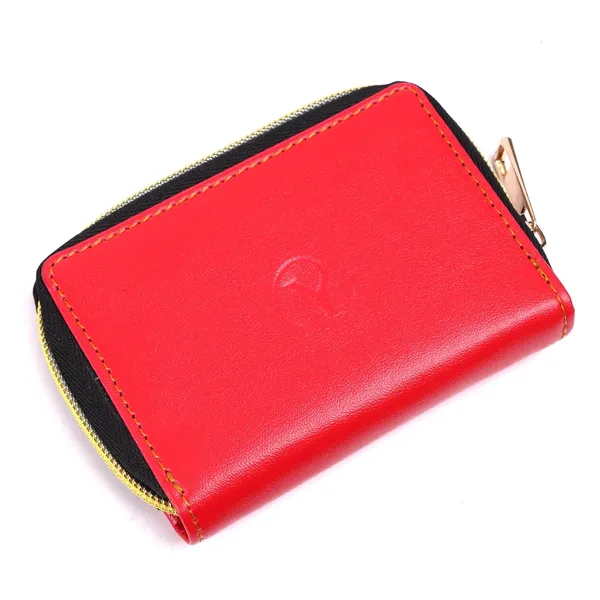 Red_Faux_Leather_Zipper_Card_Holder_For_Unisex