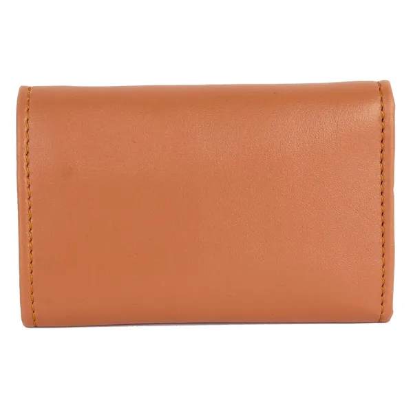 Tan_Faux_Leather_Zipper_Key_Pouch_For_Unisex