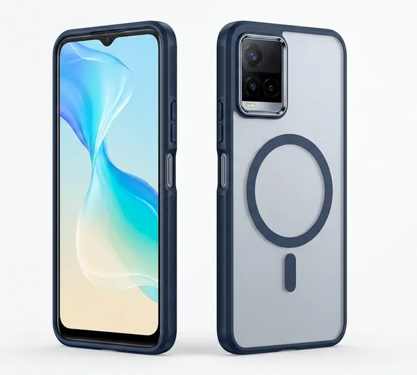 Blue_Tpu_Rubber_Back_Cover_For_Vivo_Y21/Y33S