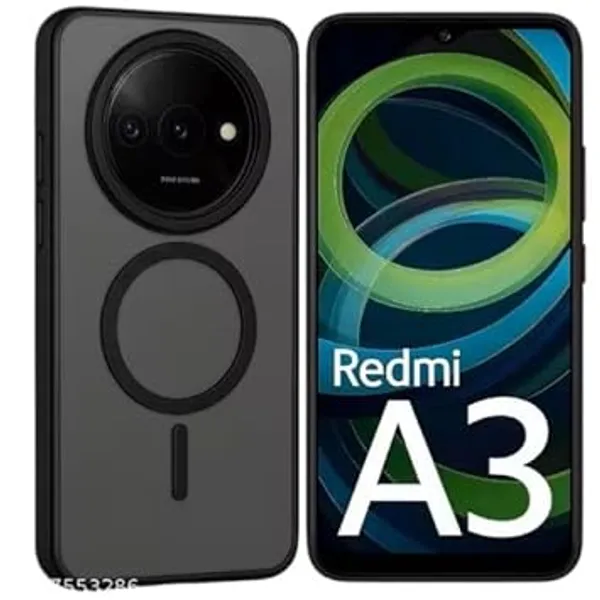 Black_Tpu_Rubber_Back_Cover_For_Redmi_A3X/A3/Poco_C61