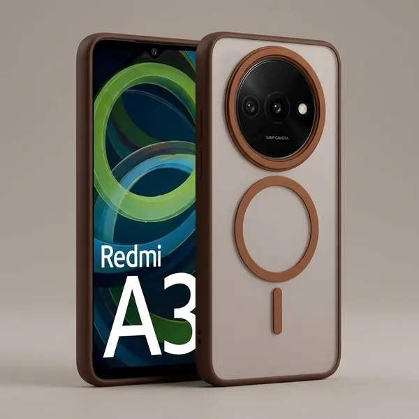 Brown_Tpu_Rubber_Back_Cover_For_Redmi_A3X/A3/Poco_C61