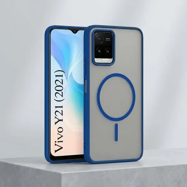 Blue_Tpu_Rubber_Back_Cover_For_Vivo_Y21/Y33S