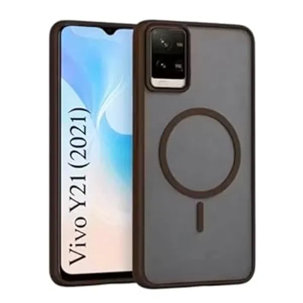 Brown_Tpu_Rubber_Back_Cover_For_Vivo_Y21/Y33S