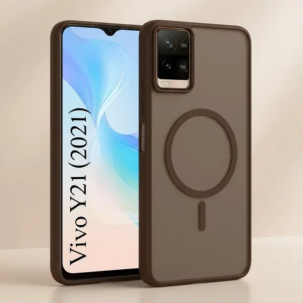 Brown_Tpu_Rubber_Back_Cover_For_Vivo_Y21/Y33S