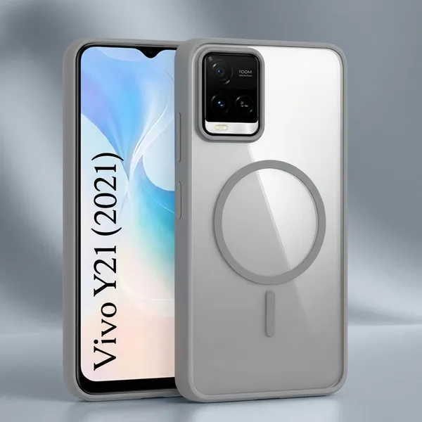 Grey_Tpu_Rubber_Back_Cover_For_Vivo_Y21/Y33S