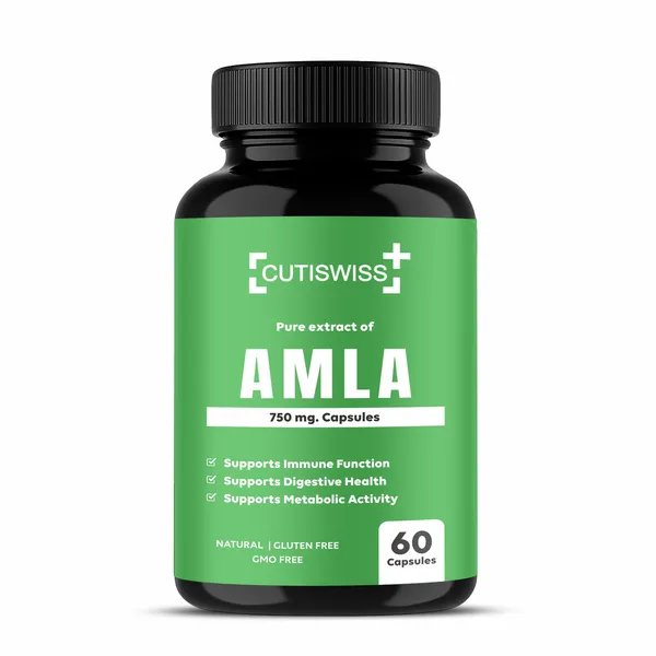 Cutiswiss_Amla_Capsules_|_750_mg_|_Natural_Vitamin_C_Supplement_for_Immunity,_Hair_&_Skin_Wellness_|_Supports_Digestive_Health_|_Pure_Extract_of_Amla_|_Natural_Ayurvedic_Herbal_Supplement_|_Daily_Supplement_for_Overall_Wellness_|_Supplement_for_Men_&_Women_|Pack_of_60_Capsules