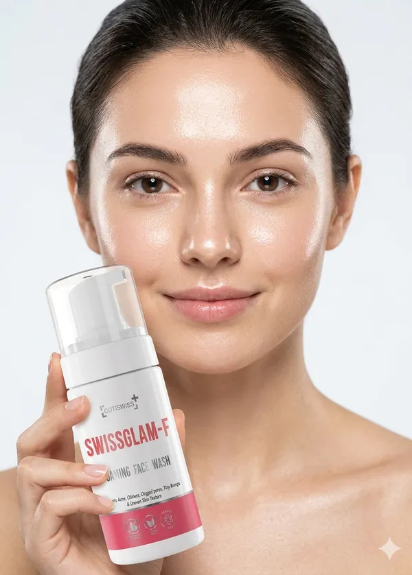 Swissglam_F_Foaming_Face_Wash_|_Designed_To_Purify,_Exfoliate,_And_Rejuvenate_Skin_|_Best_For_Acne_Treatment_|_For_Oily,_Acne-Prone_&_Combination_Skin_Types_|_Enriched_With_Salicylic_Acid,_Glycolic_Acid,_Aloe_Vera_Extract,_Golden_Dust_And_Glutathione_|_100Ml