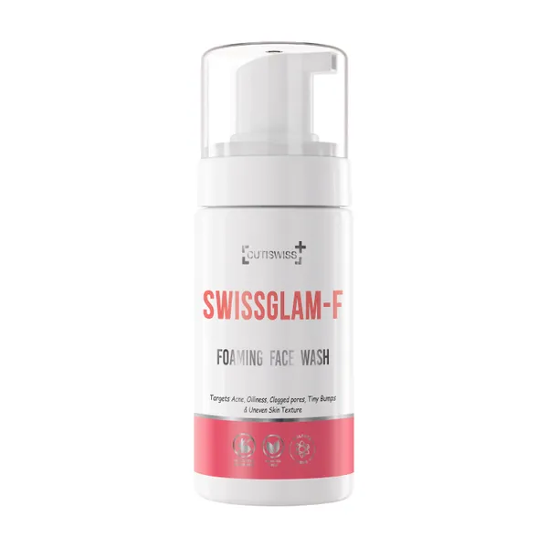 Swissglam_F_Foaming_Face_Wash_|_Designed_To_Purify,_Exfoliate,_And_Rejuvenate_Skin_|_Best_For_Acne_Treatment_|_For_Oily,_Acne-Prone_&_Combination_Skin_Types_|_Enriched_With_Salicylic_Acid,_Glycolic_Acid,_Aloe_Vera_Extract,_Golden_Dust_And_Glutathione_|_100Ml